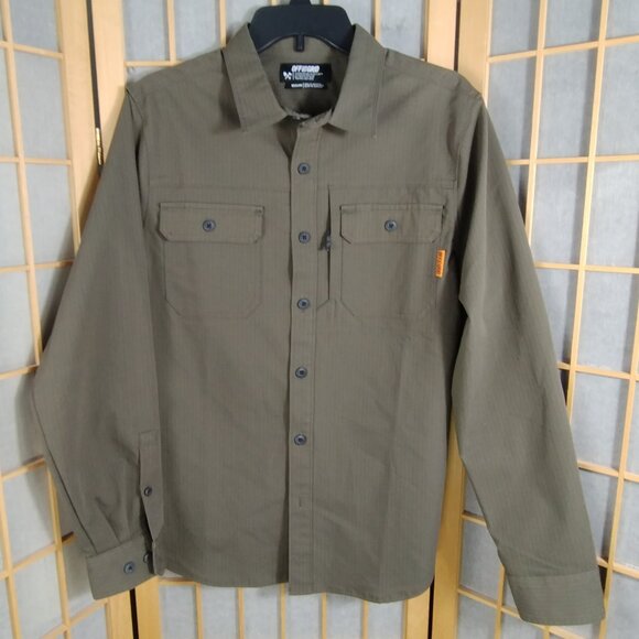 Off The Grid Thunderbolt Button Down Shirt Army Green Size M - Picture 1 of 10